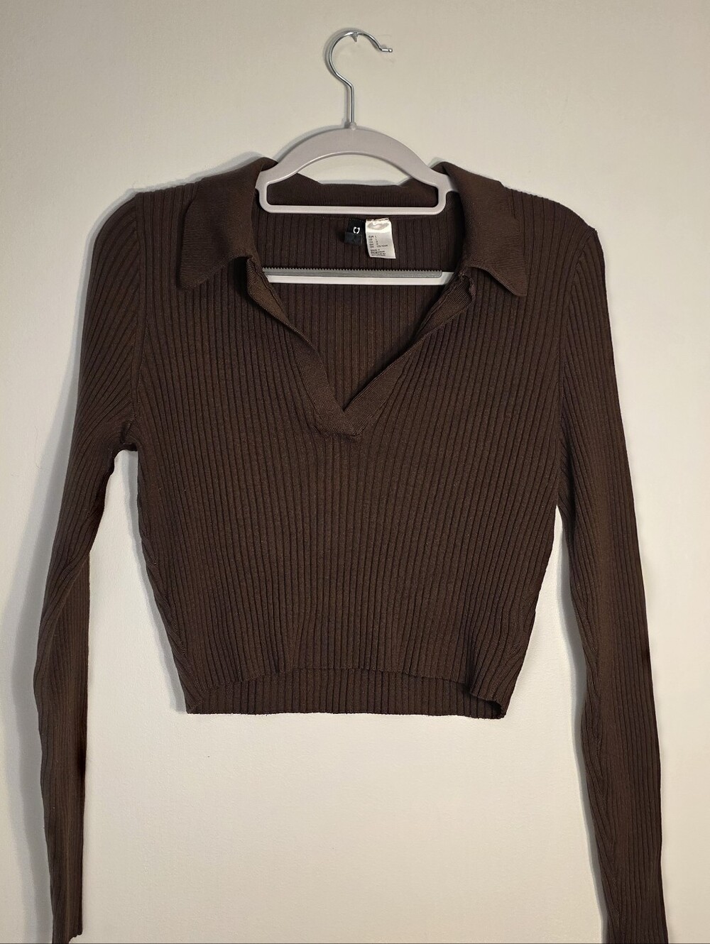 Brown Knit Crop Top